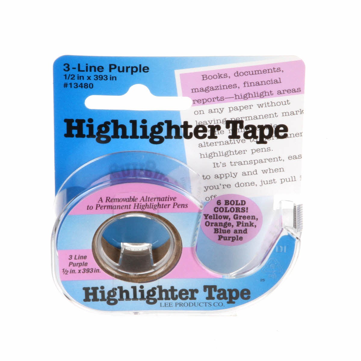Removable Highlighter Tape 1/2in x 11yds Green Removable Highlighter Tape 1/2in x 11yds Green