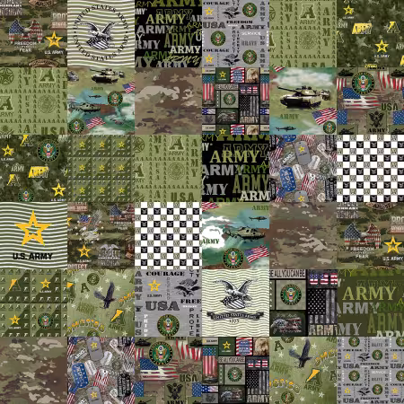 Military Army Cheater Quilt Allover Cotton 60in