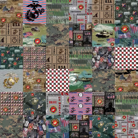 Military Marines Cheater Quilt Allover Cotton 60in