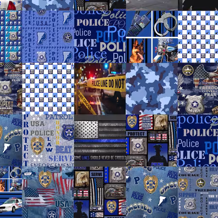 Police Dept Cheater Quilt Allover Cotton 60in