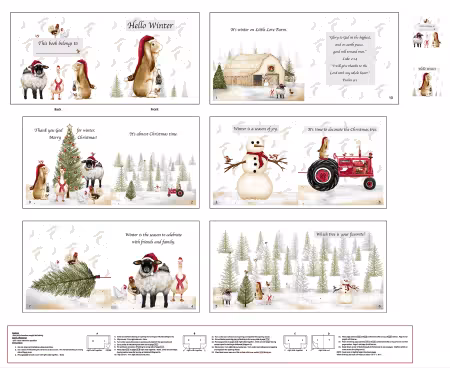 Multi 36 Inch Hello Winter Book Panel