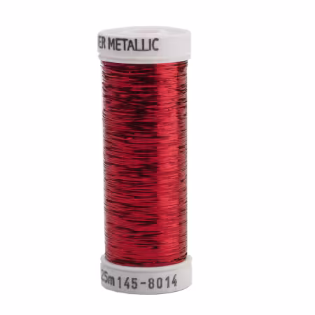 Sliver Metallic Nylon/Polyester Thread 40wt 215d 250yds Christmas Red