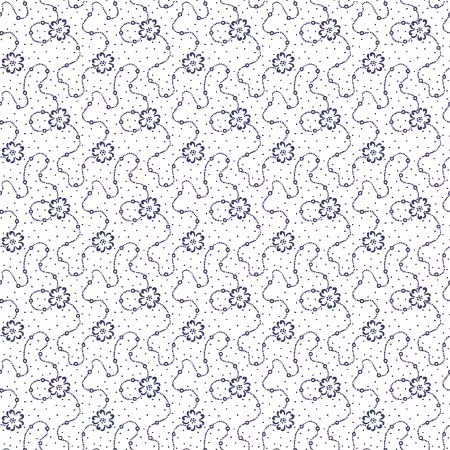 Calico Floral White/Navy