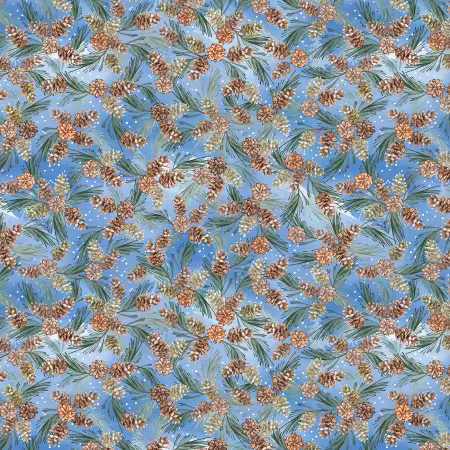 Woodland Pinecones Medium Blue