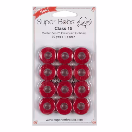 Super Bobs MasterPiece Cotton 80yd Prewound Bobbins 12ct Class 15 Smart Alex