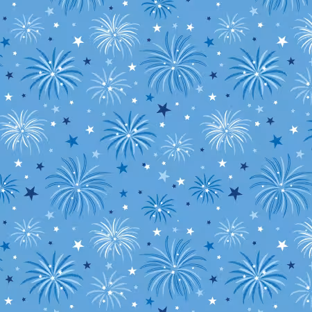 Patriotic Fireworks Medium Blue