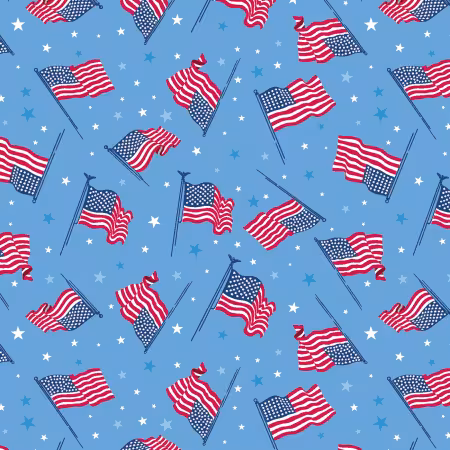 Flags of the USA Medium Blue