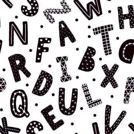 Flannel Black Letters