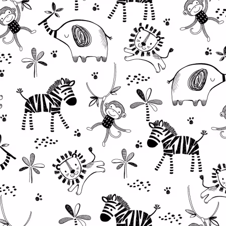 Flannel Black and White Safari
