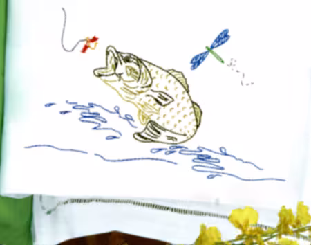 Fish Perle Edge Pillowcase