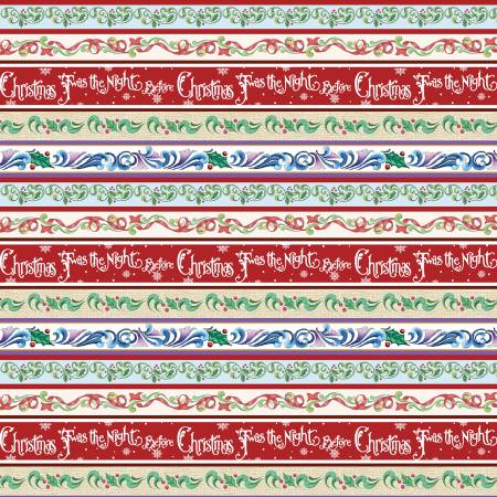 Red/Multi The Night Before Christmas Stripe