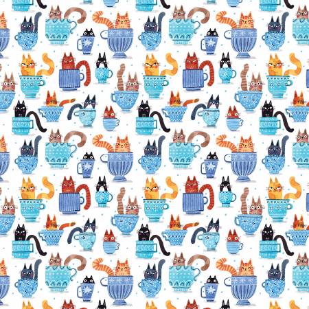 Teacup Cats Blue/Multi