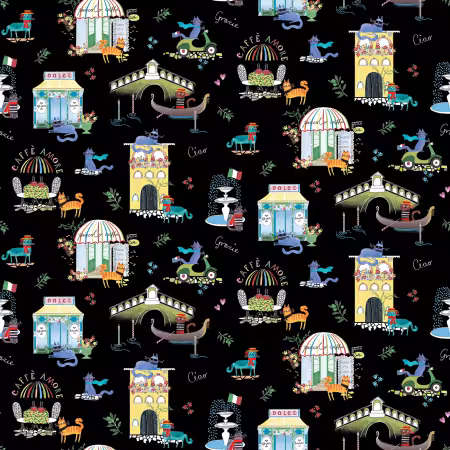 Ciao Bella Cats Black/Multi