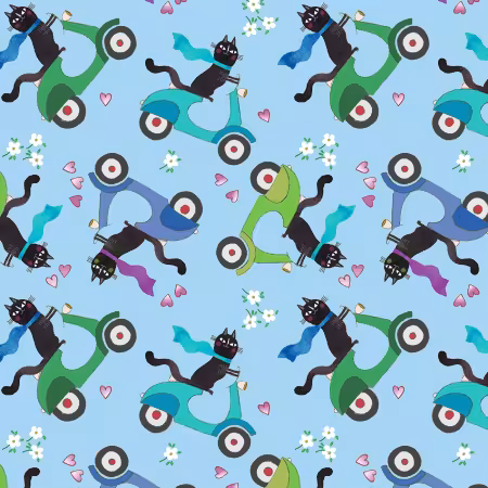 Cycle Cats Blue