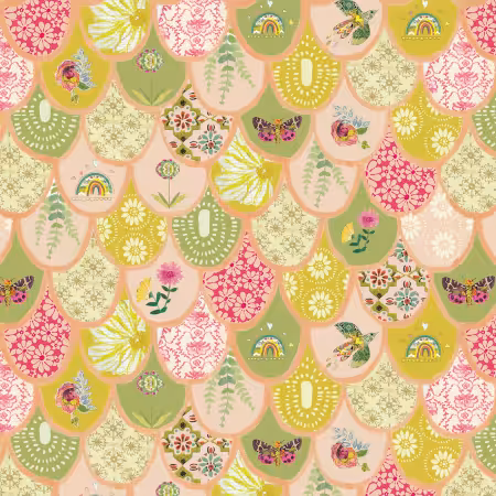 Peach/Multi Bargello