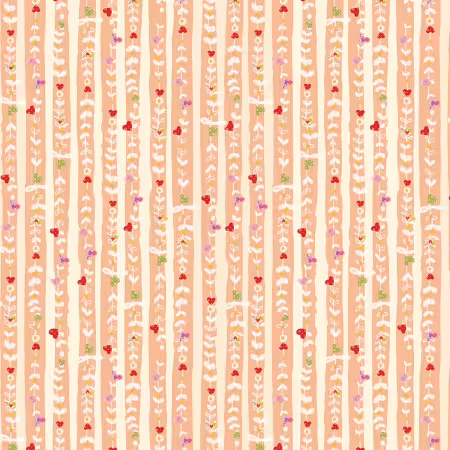Medium Peach Hearts Stripe