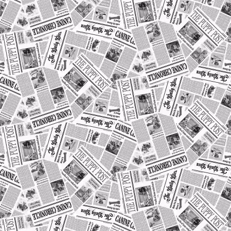 white Newspaper 12 Inch repeat