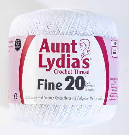Aunt Lydia Fine Crochet Thread Size 20 White