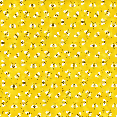 Yellow Bumble Bees Cotton