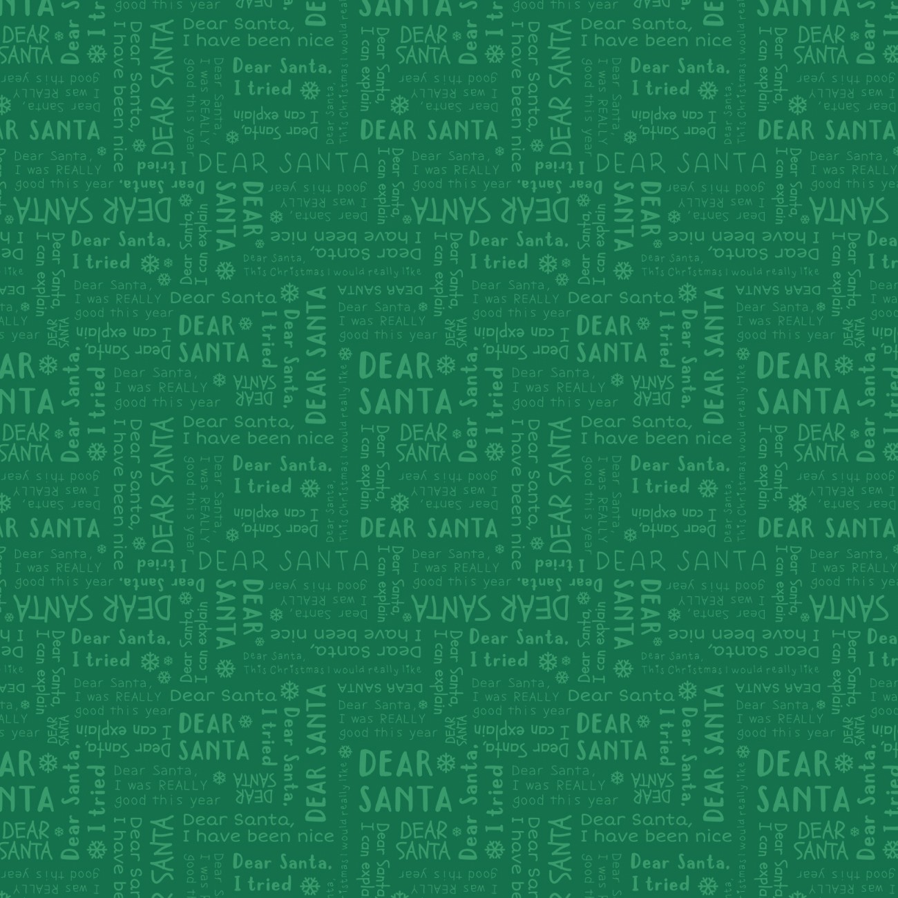 Green Letters to Santa