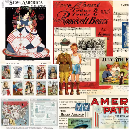 Sew America Panel Bundle, 4pcs
