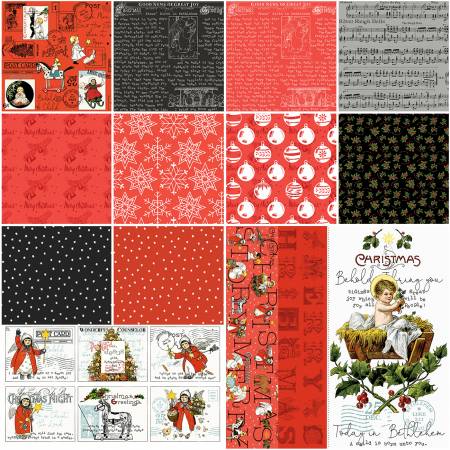 All About Christmas 1 Yard Bundle Red, 14 Pcs.