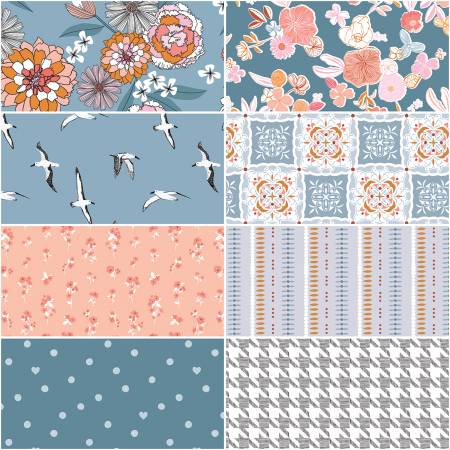 Heartsong 1 Yard Bundle Blue, 8 Pcs.