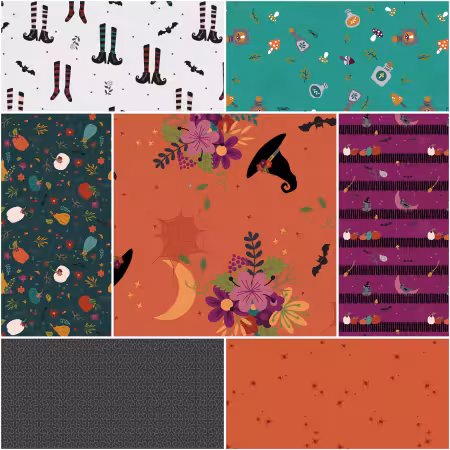 Little Witch 1 Yard Bundle Pumpkin, 7 Pcs.