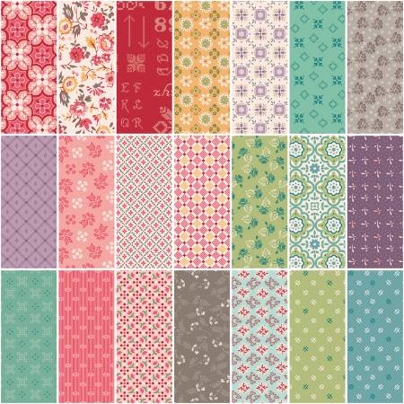 Piece & Plenty 1 Yard Bundle Tea Rose, 21pcs/bundle By Holt, Lori