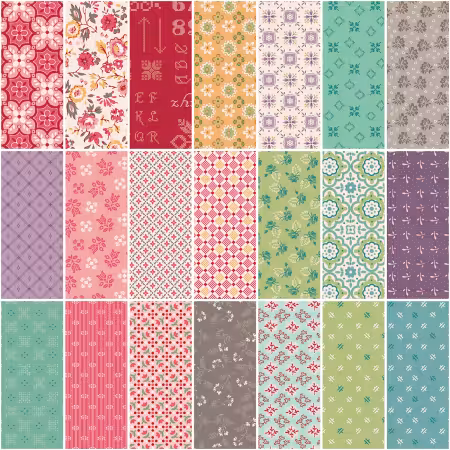 Piece & Plenty 1 Yard Bundle Tea Rose, 21pcs/bundle