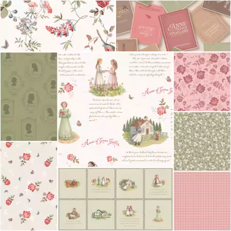 Anne of Green Gables 1 Yard Bundle Cream, 9 Pcs.