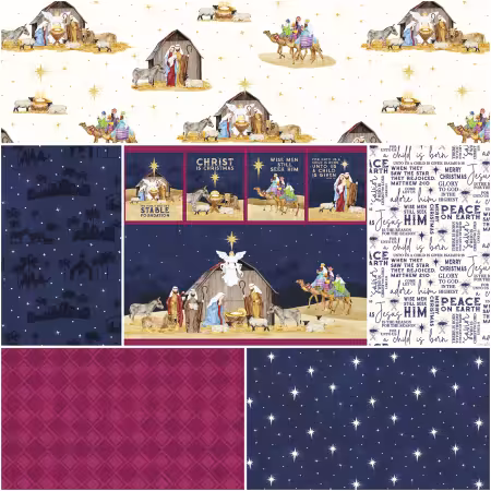 Come Let Us Adore Him 1 Yard Bundle Cloud, 6pcs
