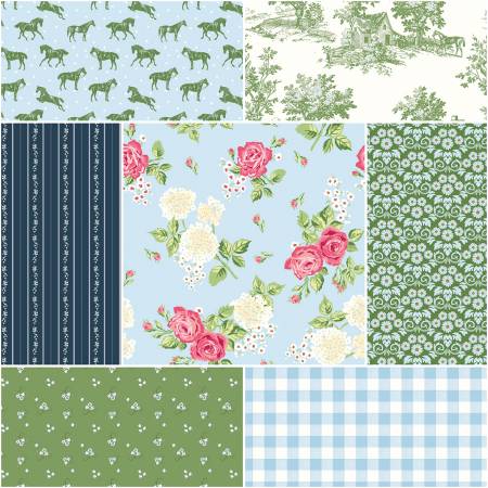 Bluegrass Charm 1 Yard Bundle Mist, 7pcs