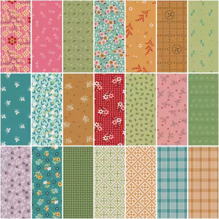 Gentler Times 1 Yard Bundle Tea Rose, 21pcs