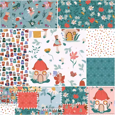 Thimbelina & the Sewing Fairies 1 Yard Bundle Cloud, 7 Pcs.