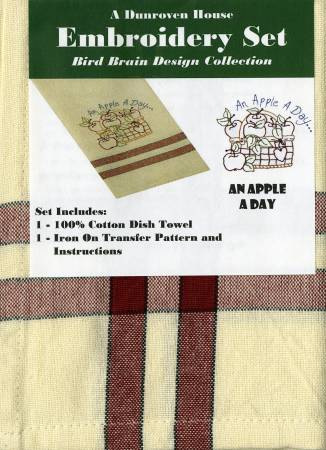 Towel Embroidery Set 1 An Apple A Day