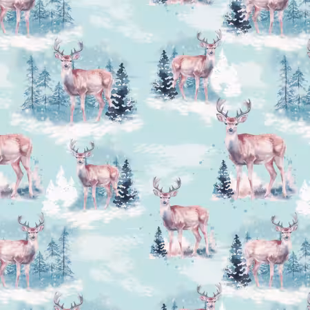 Winter Deer Scene Fleece