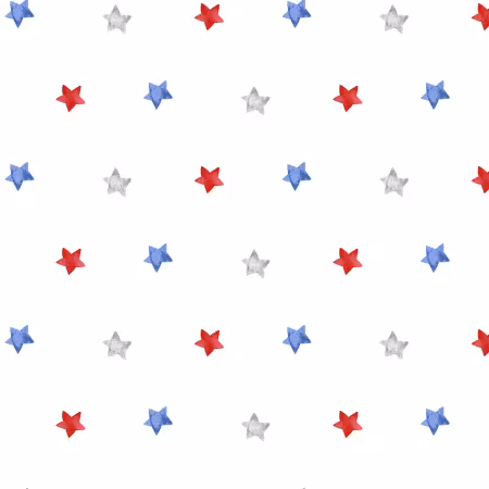 White/ Multi Tossed Stars 2 Inch repeat