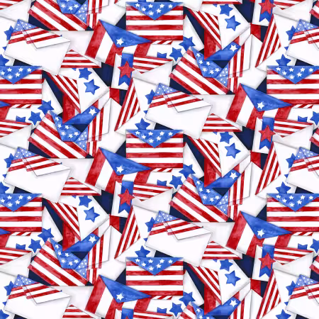 Navy/ Red Tossed Envelopes 4.8 Inch repeat