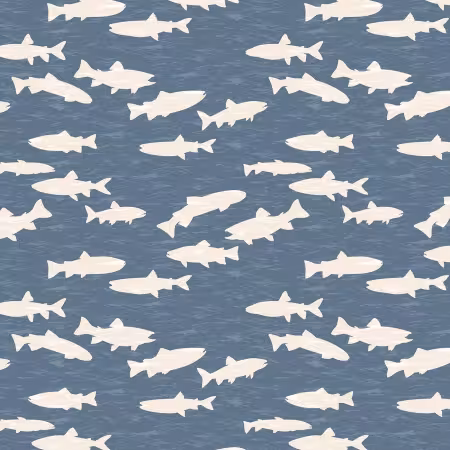 Blue/Cream Fish Silhouettes WP080625