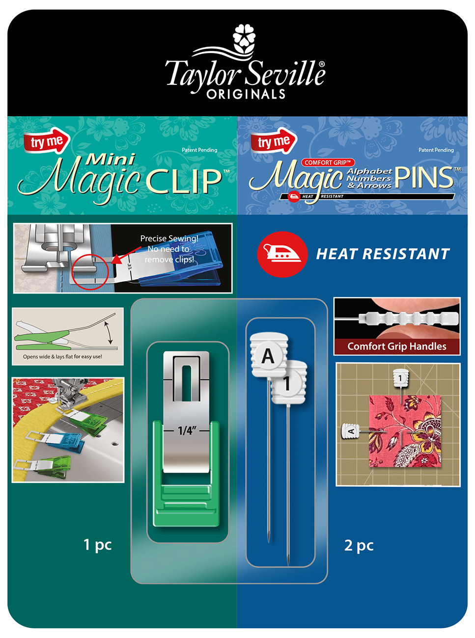 Mini Clip and Alpha Pin Sample Card