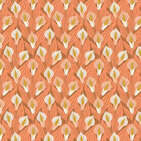 Calla Lilies |Coral Organic Cotton