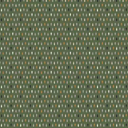 Raindrops Green Organic Cotton