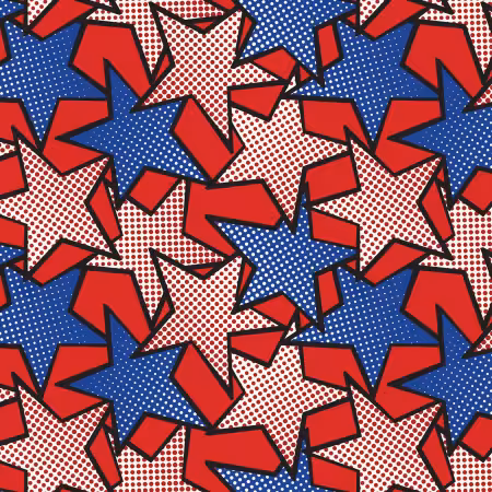 Red/Blue Pop Stars Organic