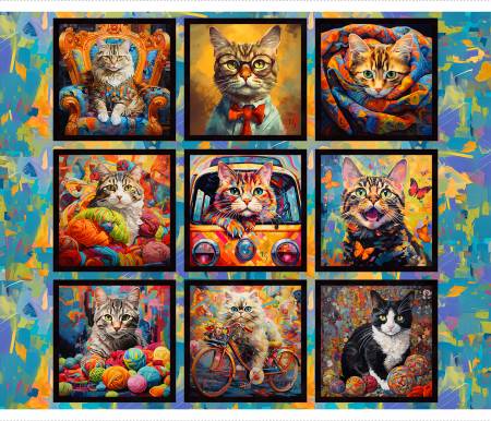 Multi Purrfectly Playful 36In Panel