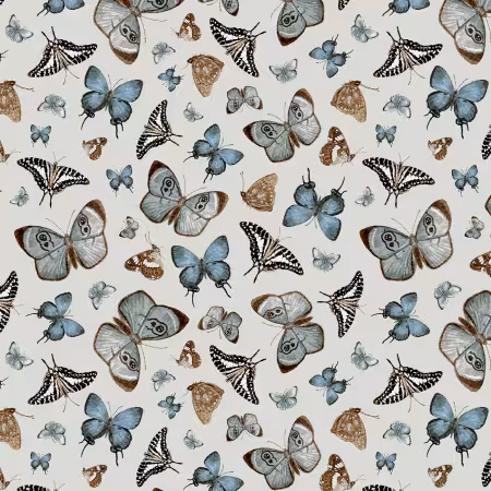 Blue Butterfly Toss 6 Inch Minky