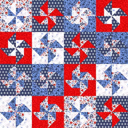Multi Patriotic Pinwheel