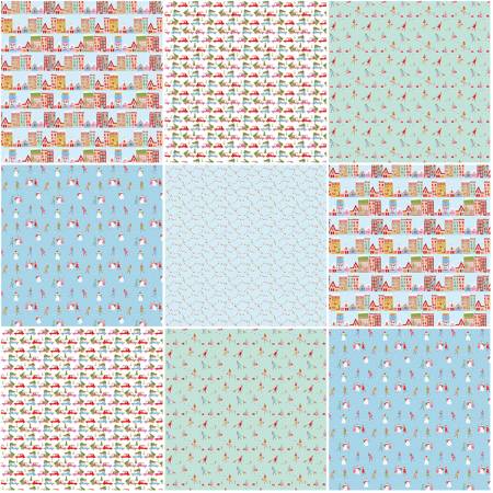 Fat Quarter Christmas Town, 5pcs/bundle