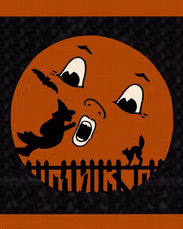 Orange/Black Mr. Moon Panel 36 Inch