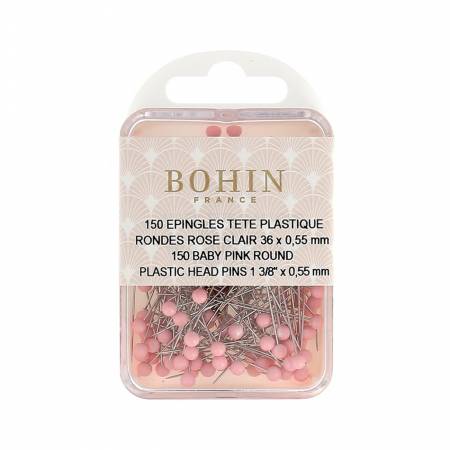 Round Plastic Head Pins 1-3/8in Light Pink 150ct